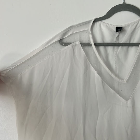 SHEIN 2XL shirt with polkadot see through accent on neck and shoulders bride - Picture 3 of 3
